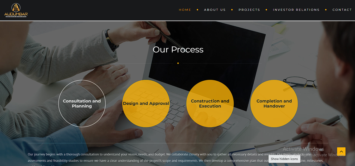 AUDUMBAR CONSTRUCTION AND DEVELOPERS PRIVATE LIMITED website and software